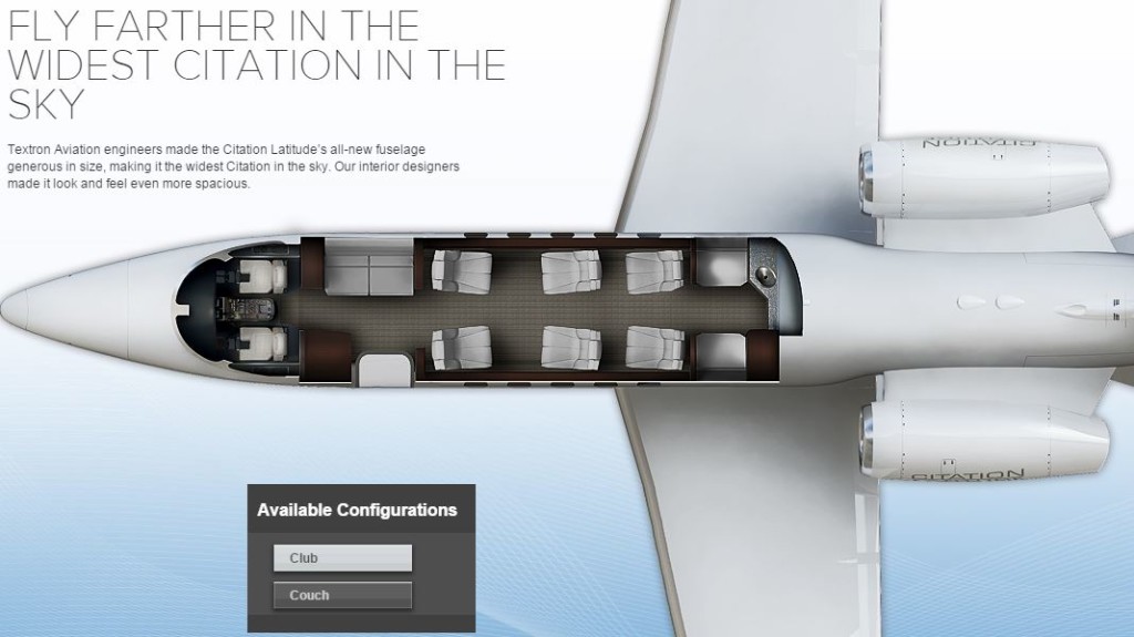 Citation Latitude cabin configuration